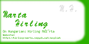 marta hirling business card